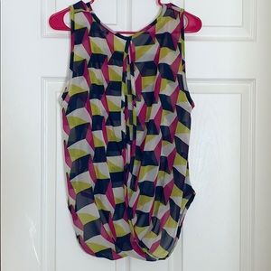 Colorful flowy short sleeve top